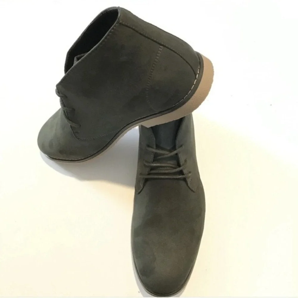 ✅London Fog Men's Tyler Chukka Boots Green Suede Lace Up Ankle Shoes#️⃣